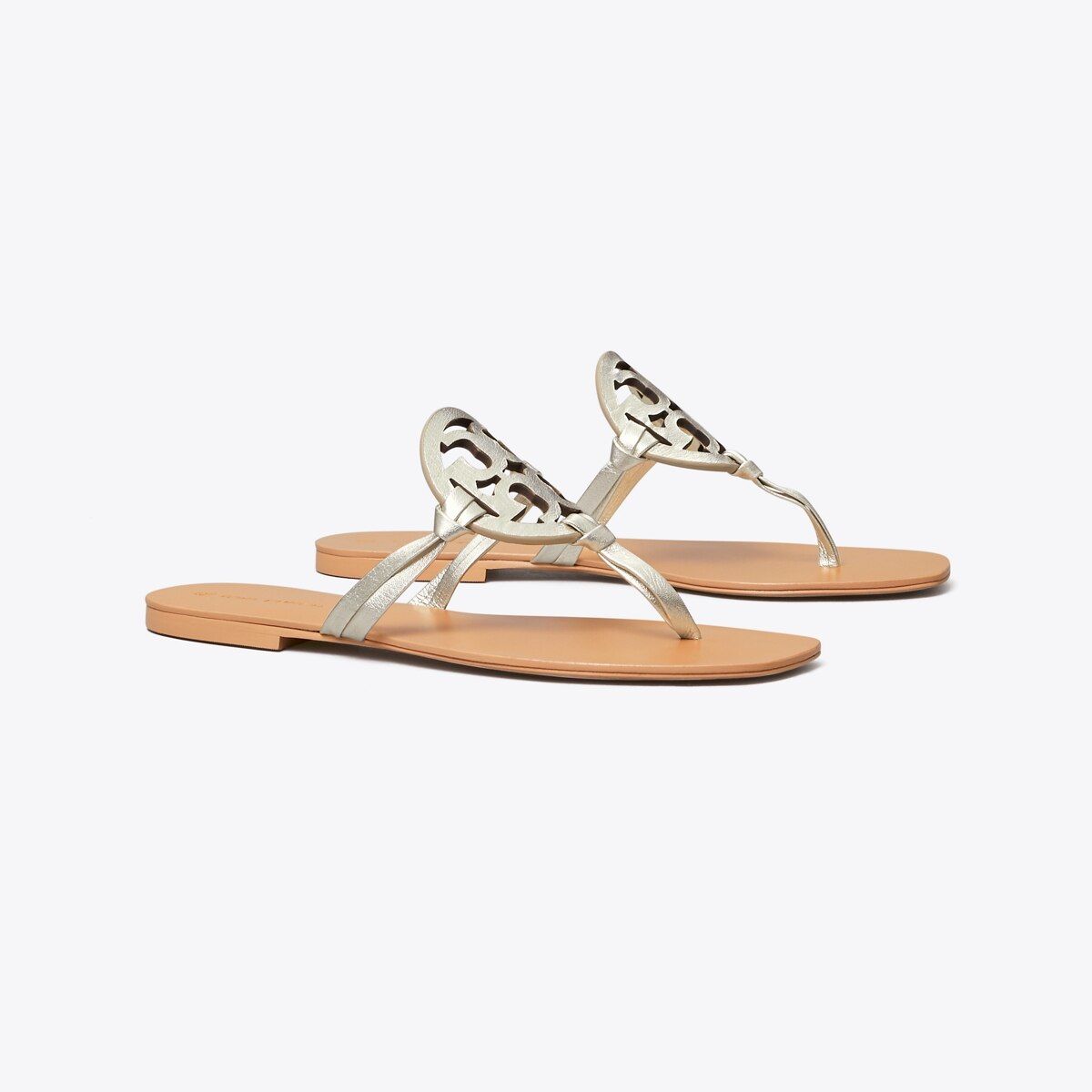 MILLER SQUARE-TOE METALLIC SANDAL | Tory Burch (US)