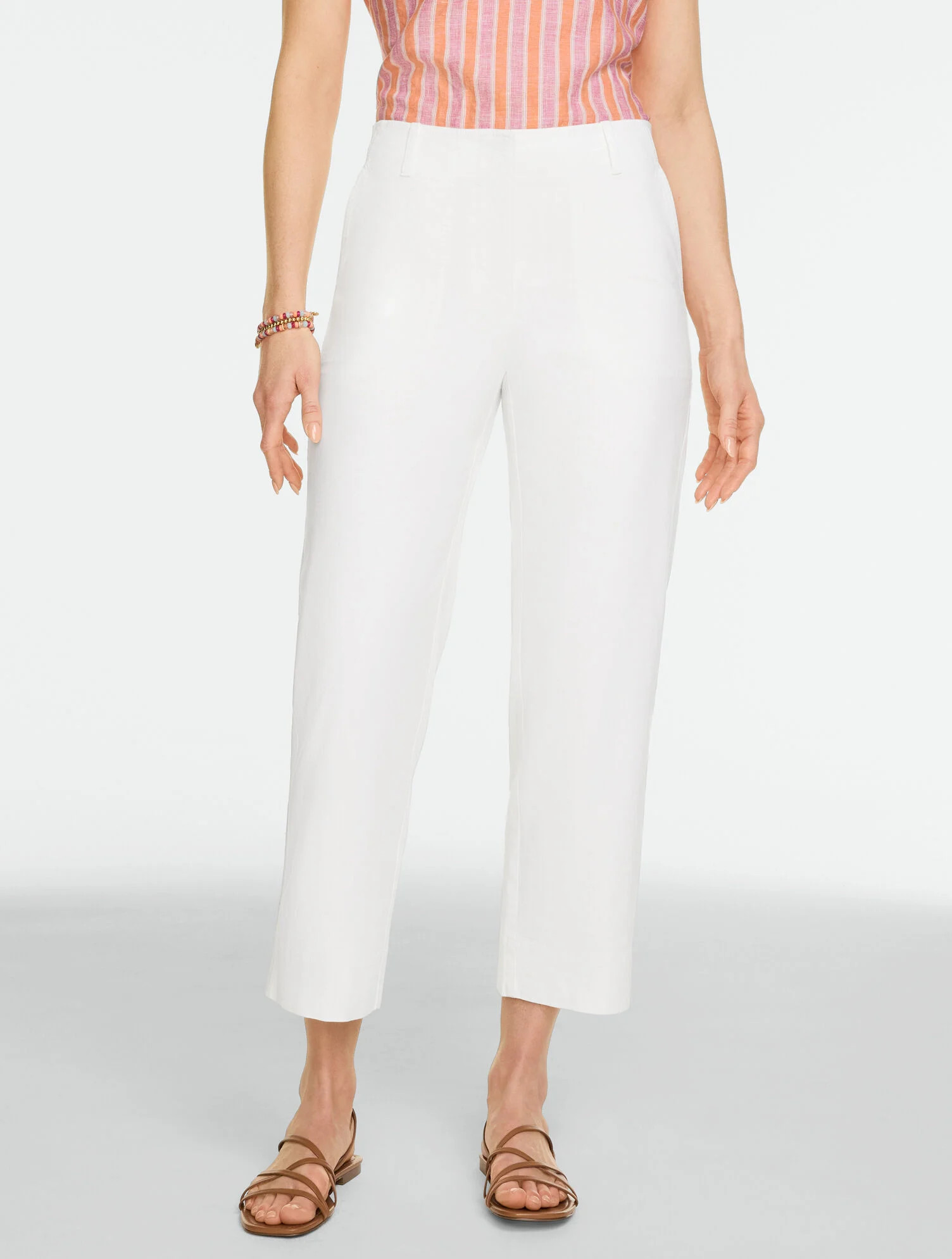 Stretch Linen Straight Crop Pants | Talbots
