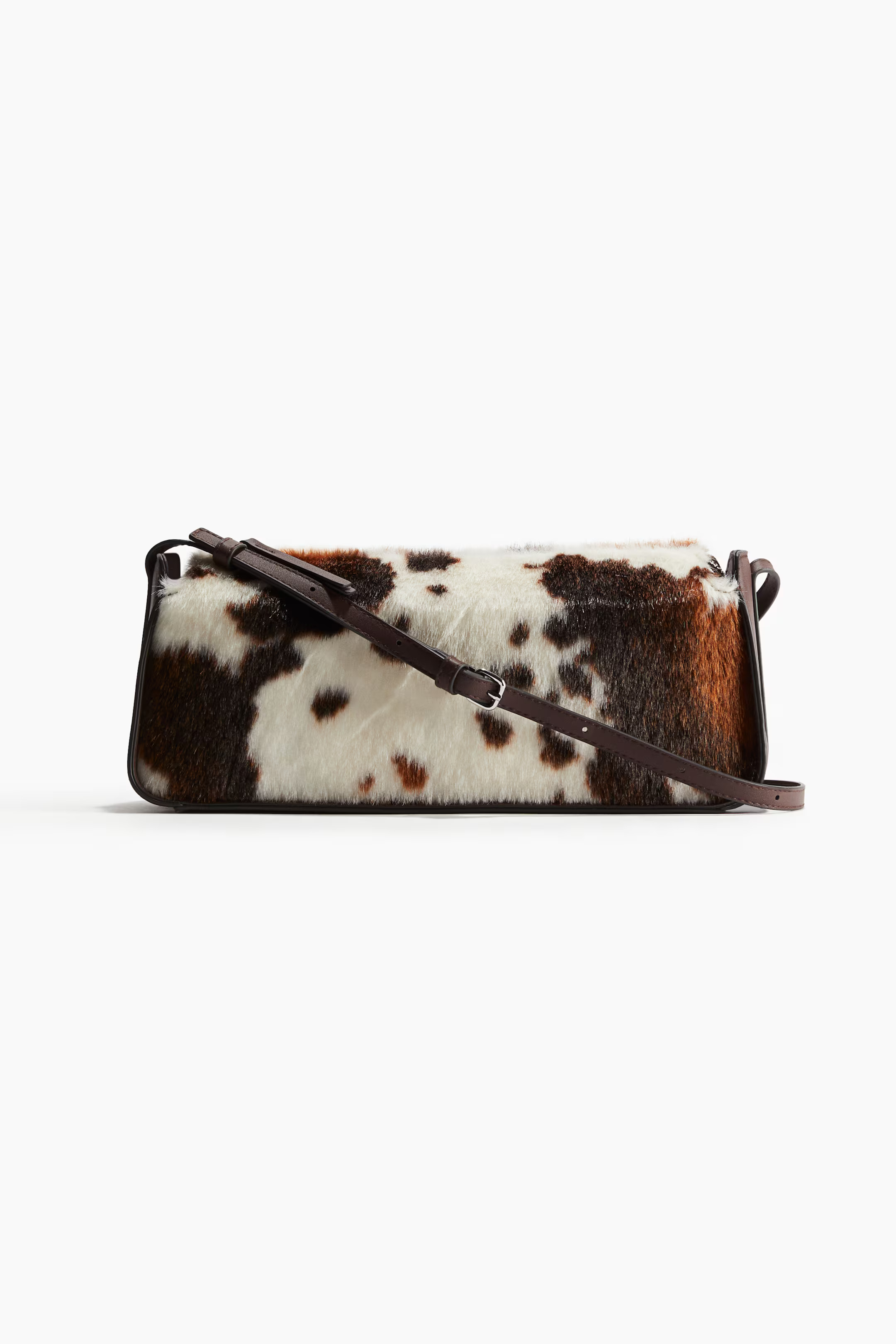 Shoulder bag - Dark brown/Cowhide print - Ladies | H&M GB | H&M (UK, MY, IN, SG, PH, TW, HK)