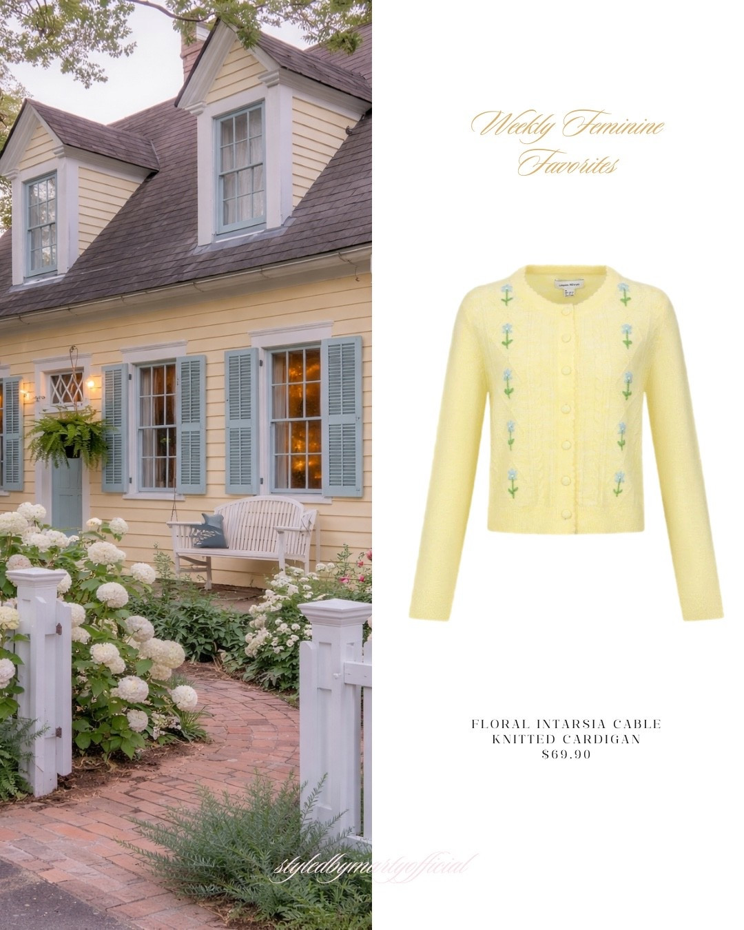 Weekly Feminine Favorite: floral knitted cardigan🌼

Feminine style, feminine fashion, romantic fashion, grandmillenial style, yellow cardigan, floral cardigan, yellow floral cardigan, spring wear, spring style 

#LTKSeasonal #LTKMidsize #LTKFindsUnder100