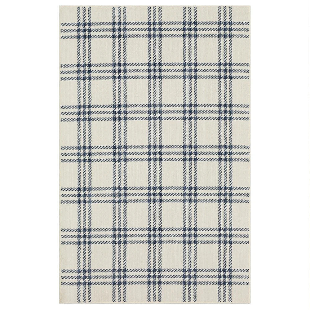GAP Home Distressed Plaid Indoor Area Rug, Light Blue, 8x10 - Walmart.com | Walmart (US)