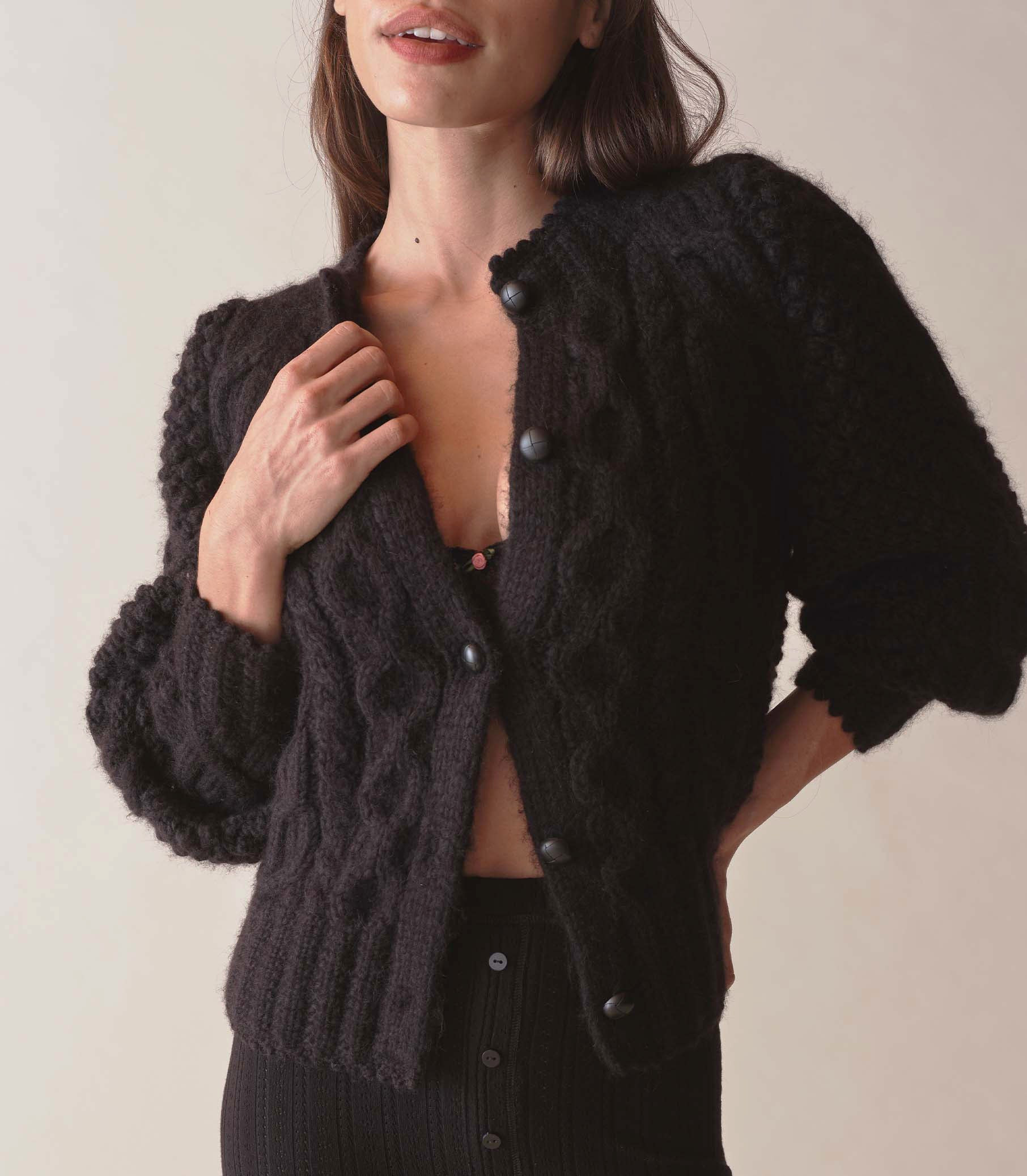 Channel Cardigan - Black | DÔEN | DOEN