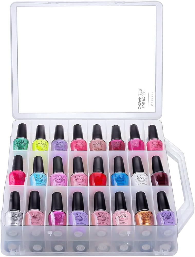 Makartt Nail Polish Organizer, Clear Universal Nail Polish Holder for 48 Bottles,Portable Sturdy ... | Amazon (US)