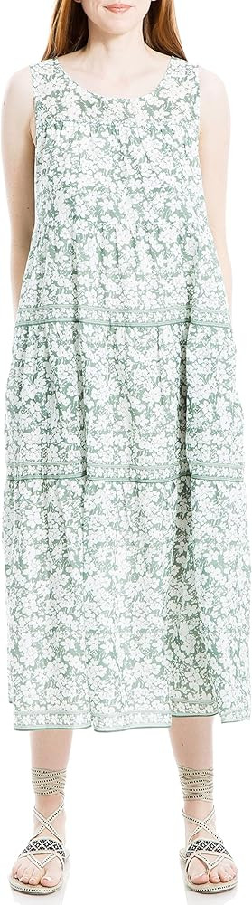 Max Studio Women's Sleeveless Tiered Maxi Dress | Amazon (US)