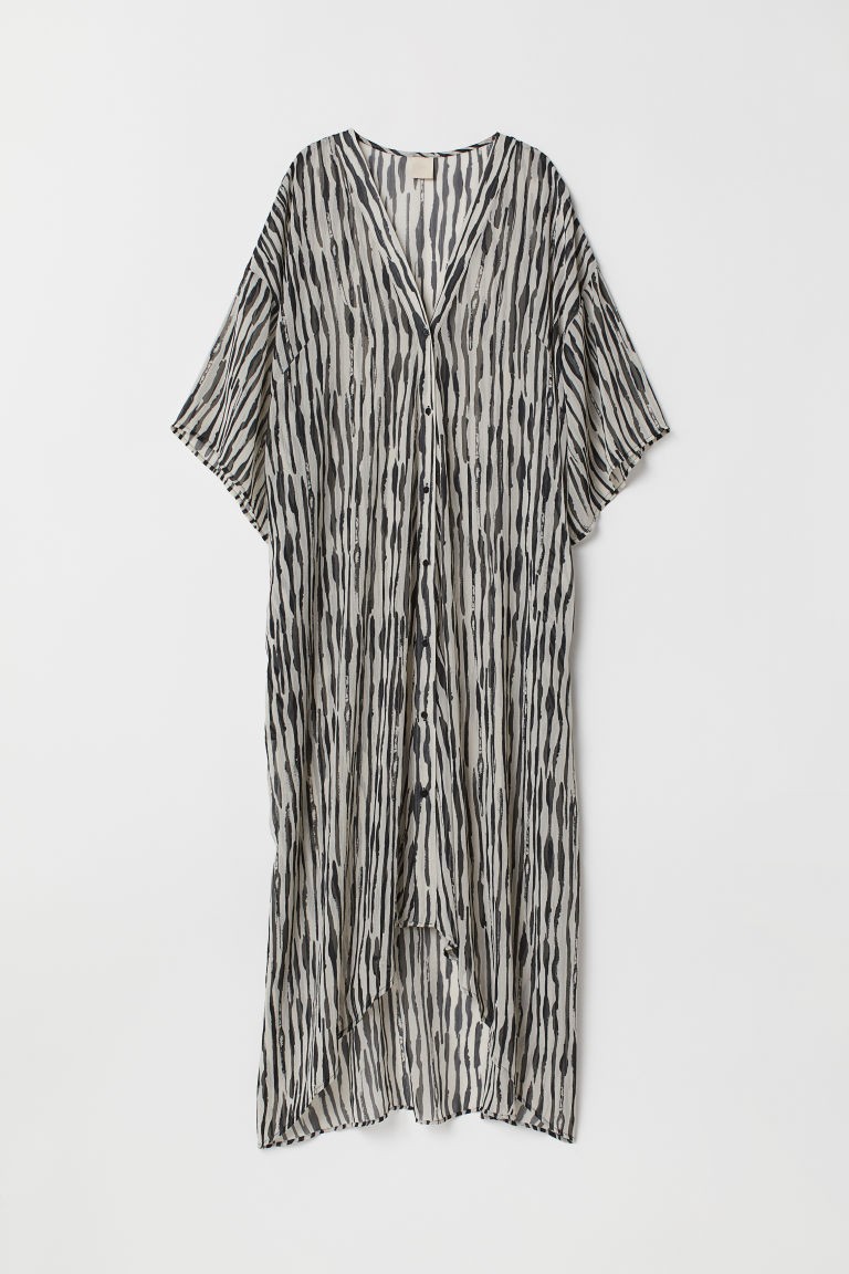 H & M - Patterned Kaftan - Black | H&M (US + CA)