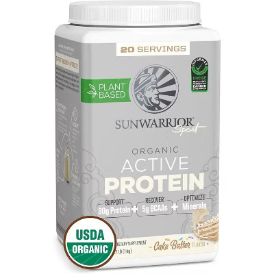 Sunwarrior Active Protein, Plant-Based Vegan Protein Powder USDA Organic Protein Powder Blend, Cake Batter, 20 Servings | Target
