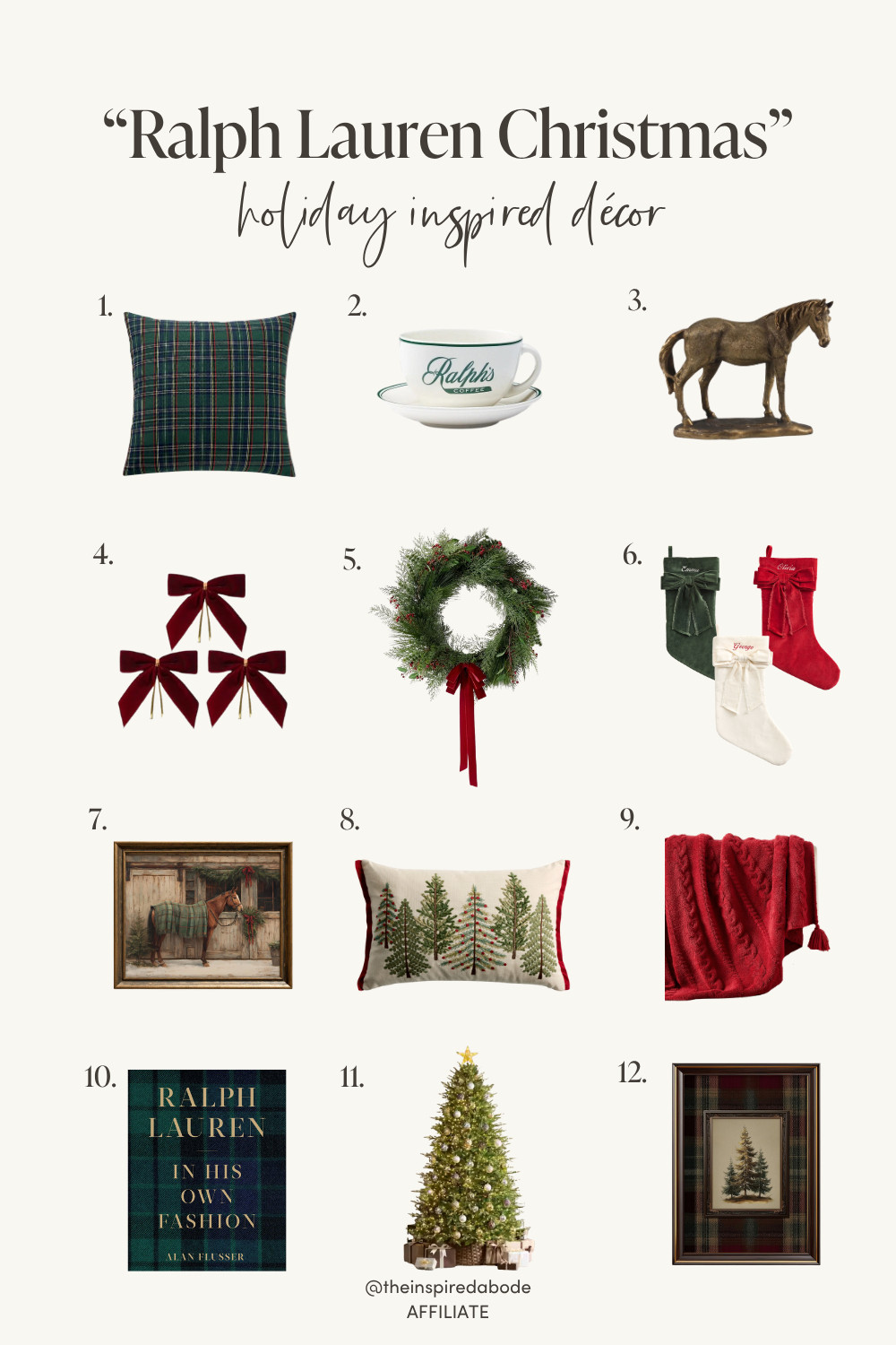 Classic red + green, equestrian touches, timeless tartans & plaids… these pieces make your home feel like a cozy, old-world lodge for the holidays. 

Shop our favorite Ralph Lauren Christmas-inspired holiday finds for a layered, nostalgic, elevated holiday home ✨🎄 We also added some honorable mentions outside of our top 12 favorites! 

 #LTKGiftGuide #LTKHoliday #LTKHome