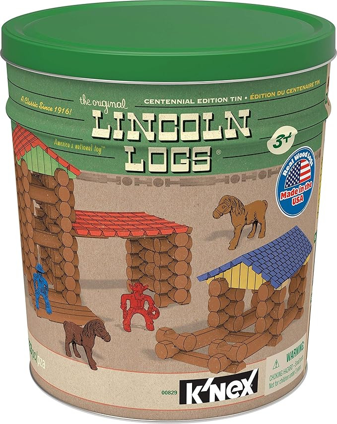 Lincoln Logs Centennial Wood Building Set - 150+ Pieces, Ages 3+, Amazon Exclusive Retro Toy for ... | Amazon (US)
