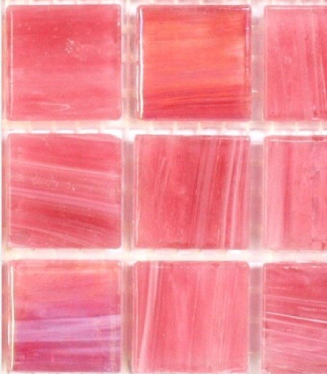 3/4" Shocking Pink Mosaic Glass Tile (25) /New All-Iridescent Version//Mosaic Tiles // Mosaic Sup... | Etsy (US)