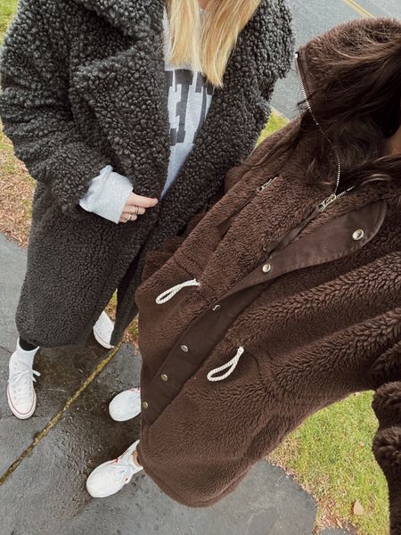 Getting our steps in & staying warm in the coziest jackets 🐻

Brooke's jacket: size small 
Meggan’s jacket: size xs

#LTKSeasonal