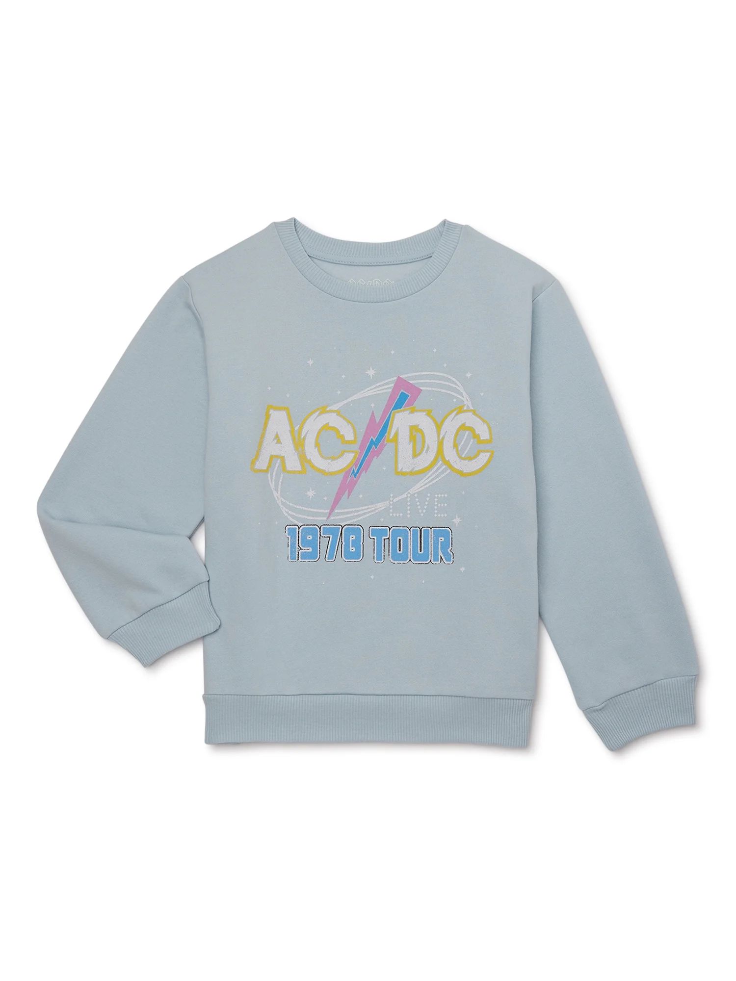 ACDC Girls High Voltage Graphic Crew Neck Sweatshirt, Size 4-16 | Walmart (US)