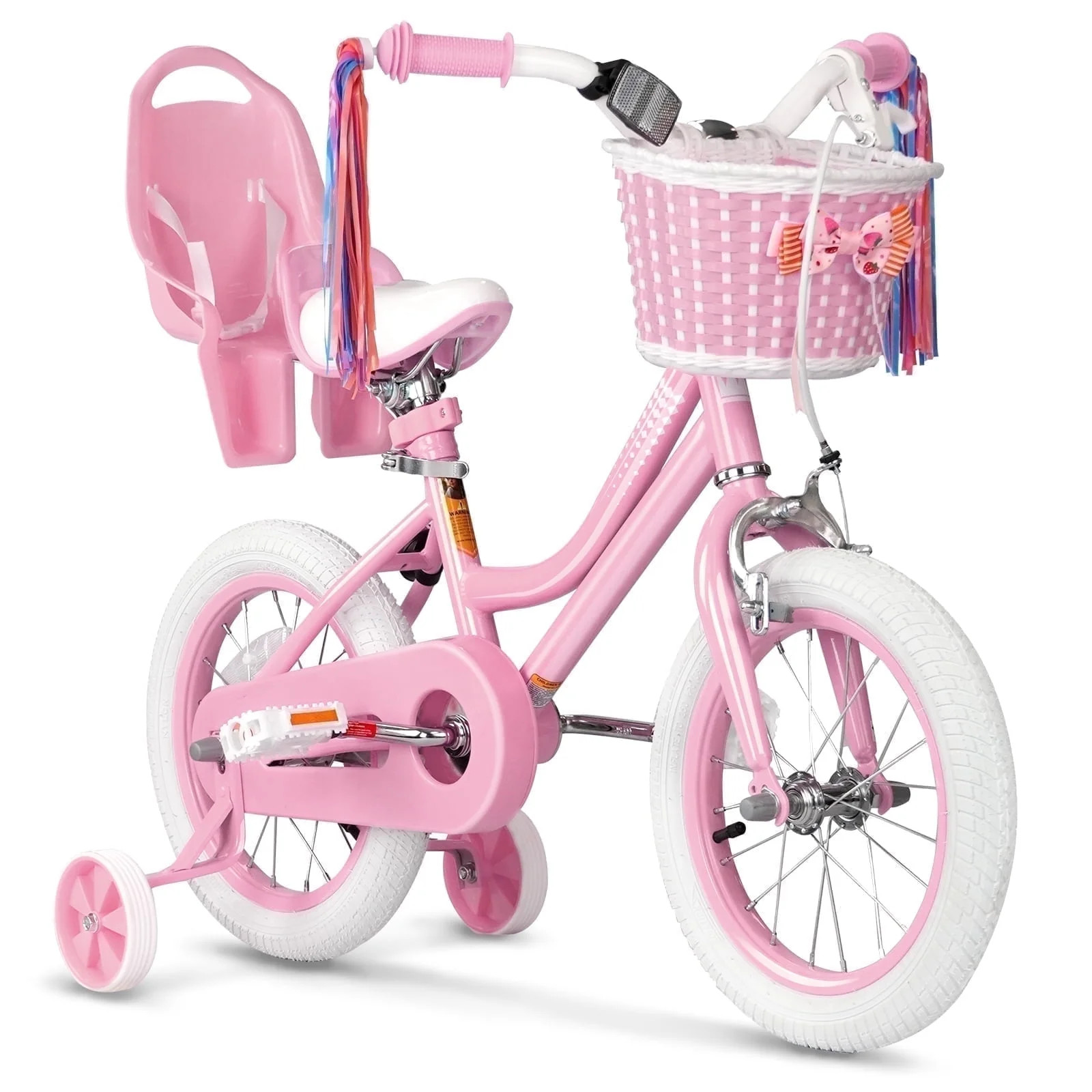XJD Girls Bike for Toddlers 3-9 Years Old Kids, 14 Inch Kids Bike with Training Wheels, Streamers... | Walmart (US)
