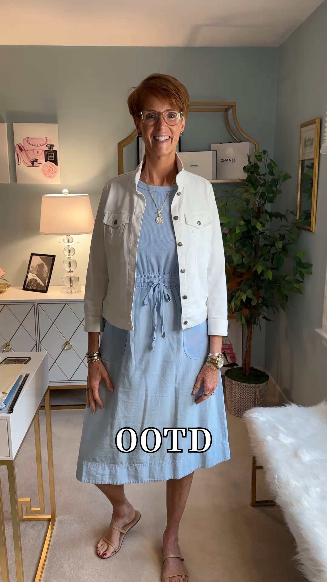 OOTD 

Sizing for this video : 
Michael Stars dress size medium
White denim jacket size medium

Style your shirt dress, white evil jacket, timeless pieces, Timeless closet staples, style for tall women over 40 

Hi friend! 👋 Thanks for your support! I’m so glad you’re here!
If you're tall, over 40, or just tired of fashion that doesn’t fit your life, you’re in the right place. I share classic, elevated outfit formulas that actually work on tall women (I’m 6’1” for reference!) and help you feel confident getting dressed again.
I am your resource for timeless, elevated fashion for women over 40 (and tall women)
Age: 55
Height: 6’1”
Tops: S/M
Bottoms: 8/10
Dresses: 8/M
Over 50 fashion, tall fashion, workwear, everyday outfits, timeless outfits, Classic Outfits

#LTKSummerEdit #LTKOver40 #LTKSeasonal
