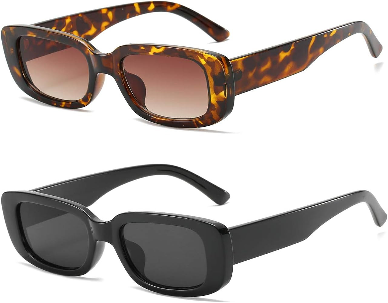 Dollger Retro Rectangle Sunglasses For Women Trendy Vintage 90s Small Sunglasses UV 400 Protectio... | Amazon (US)