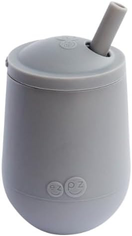 ez pz Mini Cup + Straw Training System - 100% Silicone Training Cup for Infants + Toddlers - Desi... | Amazon (US)