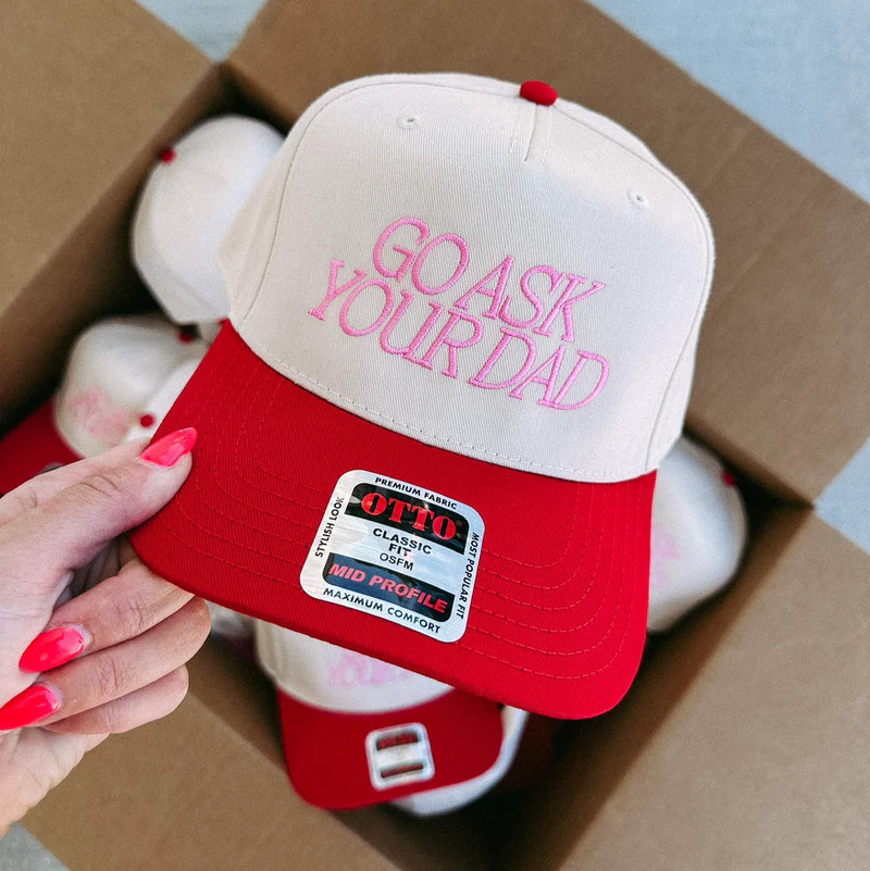 ETTA OG | go ask your dad trucker hat  - pink/red | Etta+East
