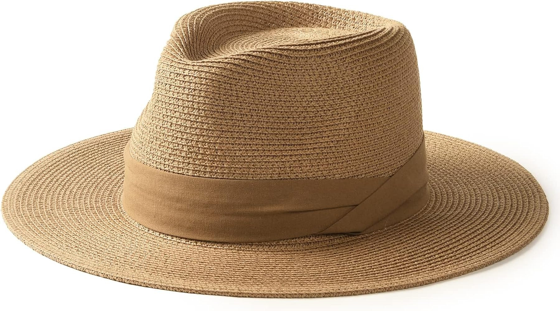 FURTALK Panama Hat Sun Hats for Women Men Wide Brim Fedora Straw Beach Hat UV UPF 80+ | Amazon (US)