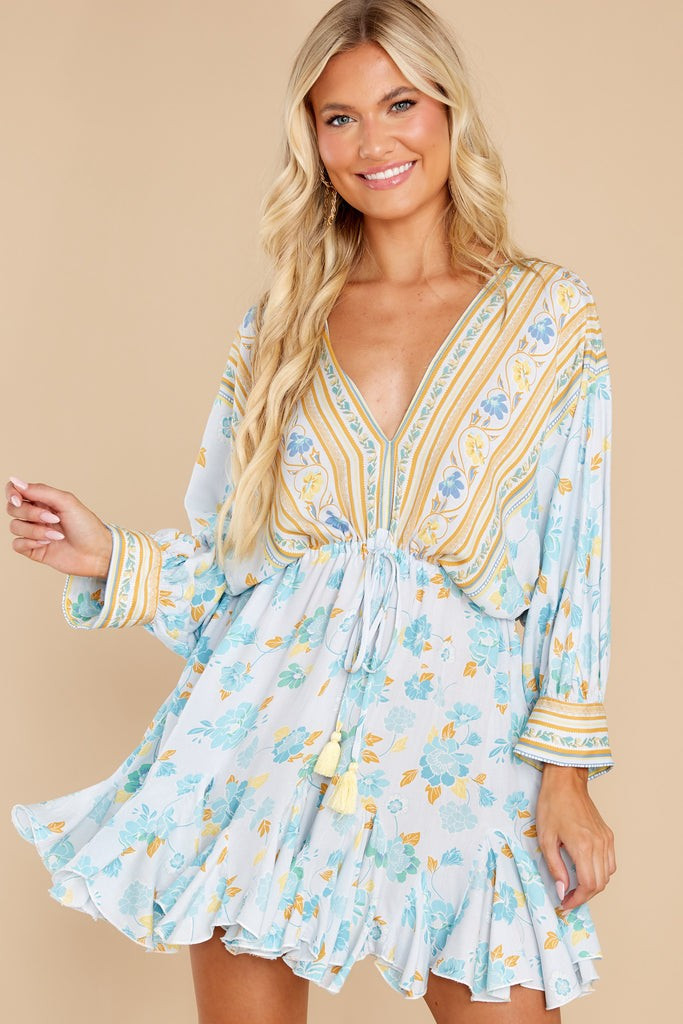 New Avenues Light Blue Multi Floral Dress | Red Dress 