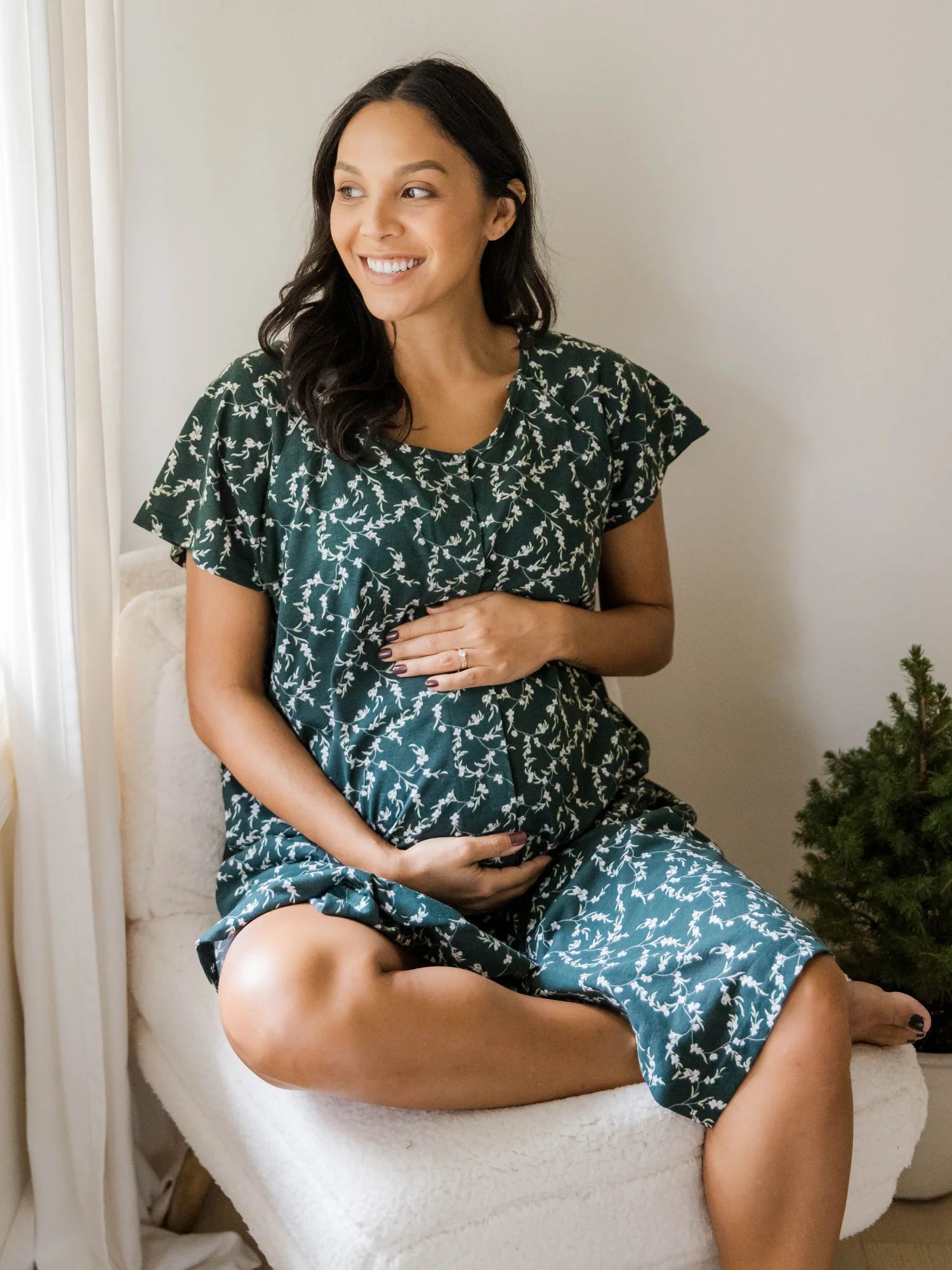 Universal Labor & Delivery Gown | Evergreen Blossom | Kindred Bravely