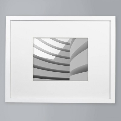14" x 18" Matted to 8" x 10" Thin Gallery Frame White - Threshold™: Modern Beveled Mat, Wall Display | Target