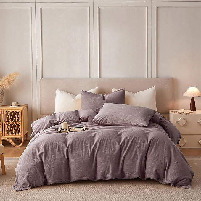 BFS HOME Linen Duvet Cover California King - Soft Breathable Cotton Linen Blend, 3-Pieces Bedding... | Amazon (US)