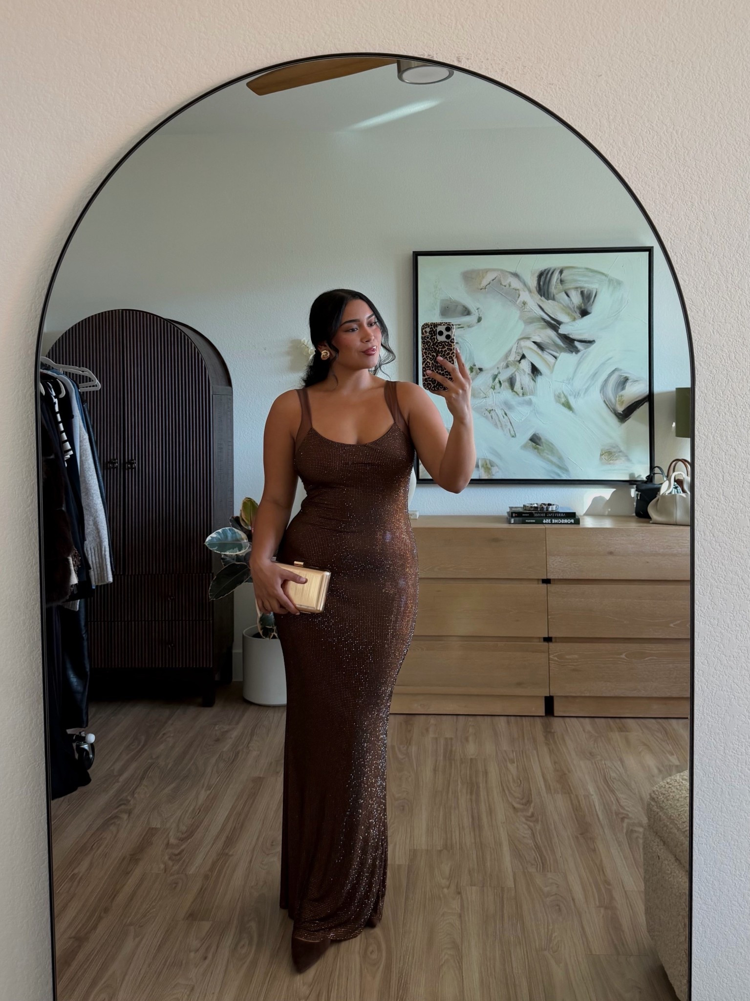 Meshki holiday party dress🤎 the sparkle detail is everythinggg & has a open back detail (runs true to size, wearing a L)  

#LTKHoliday #LTKMidsize