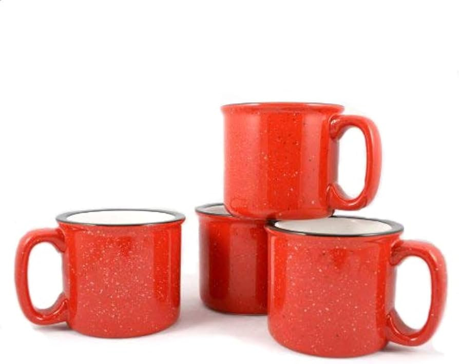 Ceramic Campfire Mug, 15oz - Set of 4 (Red) | Amazon (US)