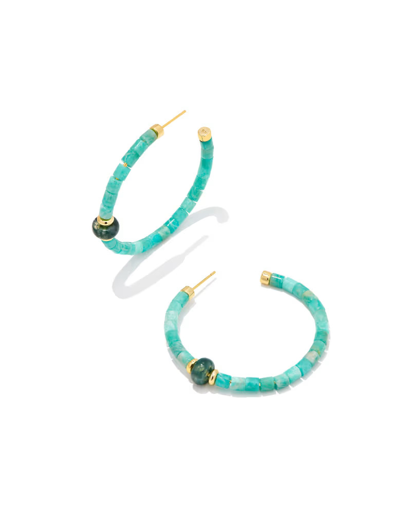 Insley Gold Hoop Earrings in Teal Amazonite | Kendra Scott