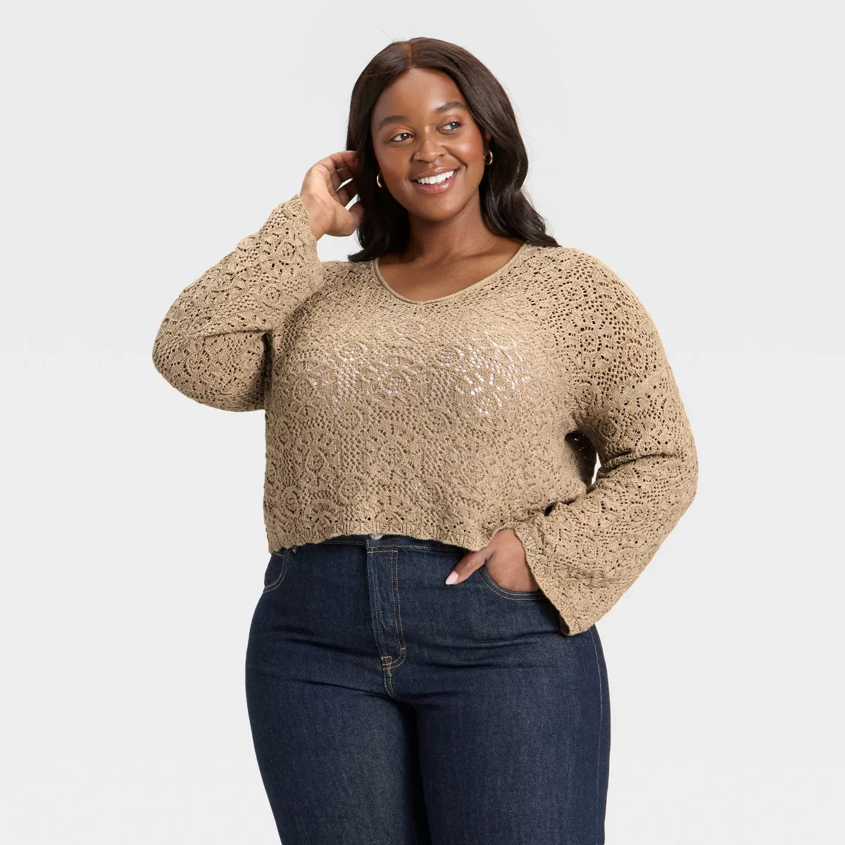 Women's Open Stitch V-Neck Pullover Sweater - Universal Thread™ | Target