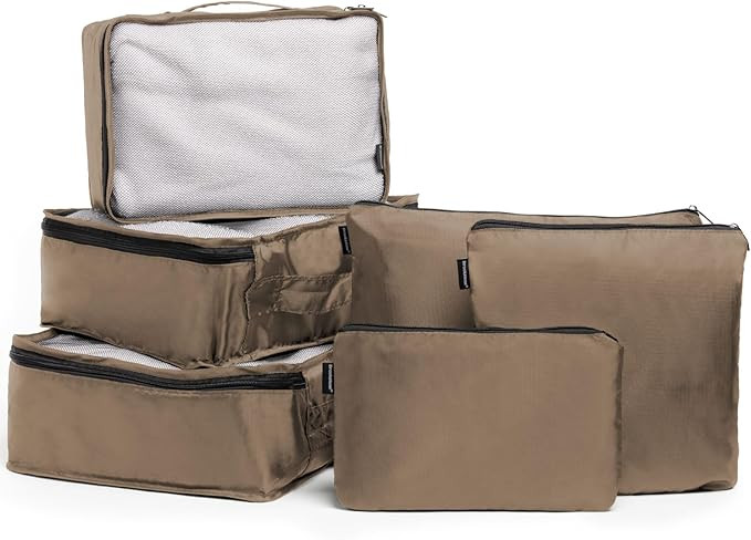 Brookstone Packing Cubes - 6 Piece Compression Packing Cubes for Travel - Tear Resistant Travel E... | Amazon (US)