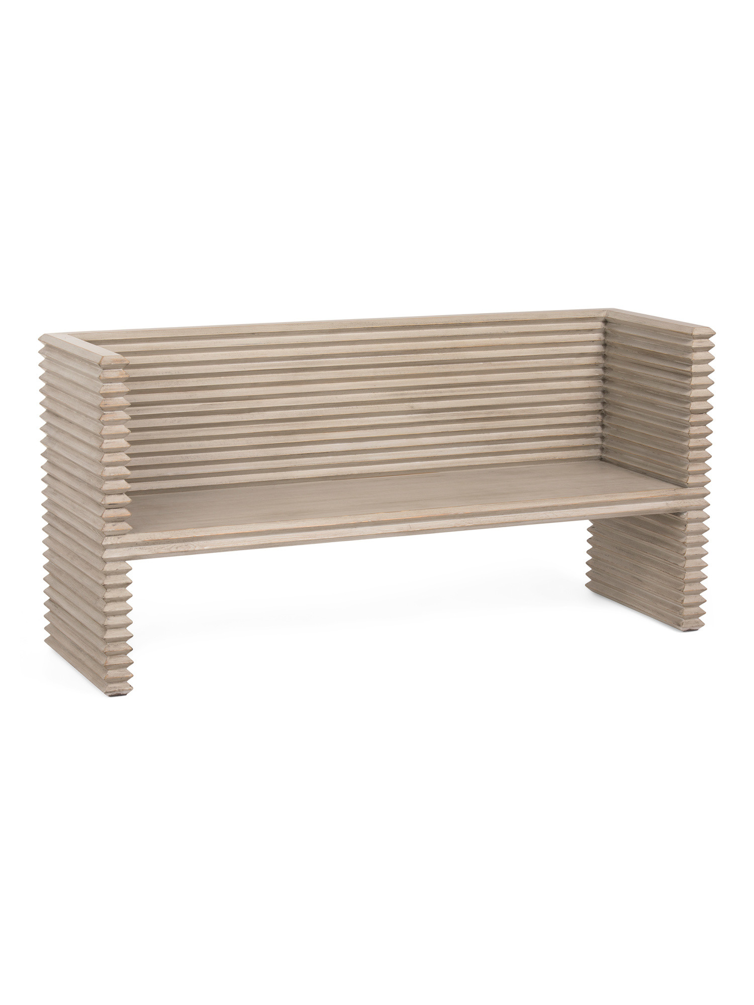 61x19x30 Stacked Solid Pine Bench | TJ Maxx