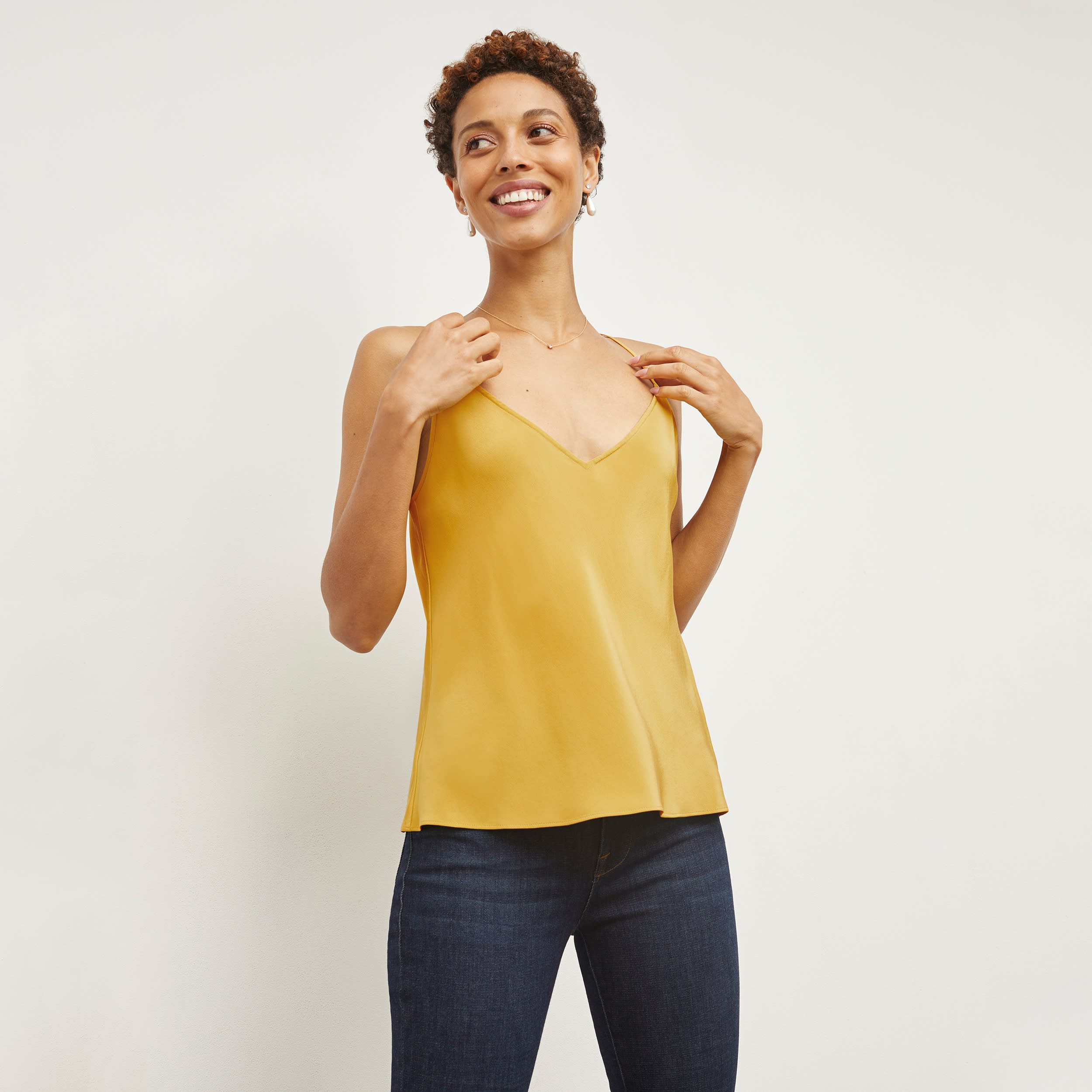 Lisey Cami - Washable Silk :: Dijon | MM LaFleur