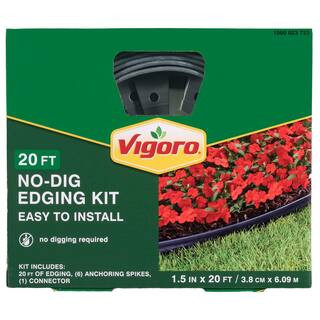 Vigoro 20 ft. No-Dig Landscape Plastic Edging Kit 3001-20HD-6 - The Home Depot | The Home Depot