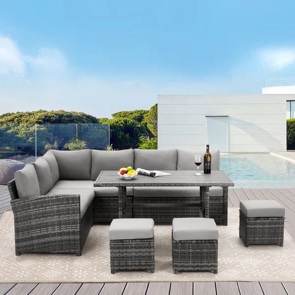 9 - Person Outdoor Seating Group with Cushions | Wayfair North America