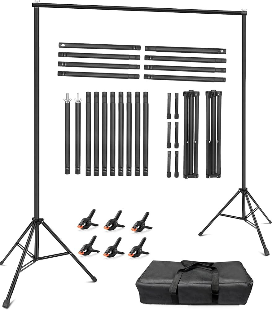 Hemmotop Backdrop Stand 10x8ft (WxH), Photography Background Stand for Parties, Adjustable Photo ... | Amazon (US)