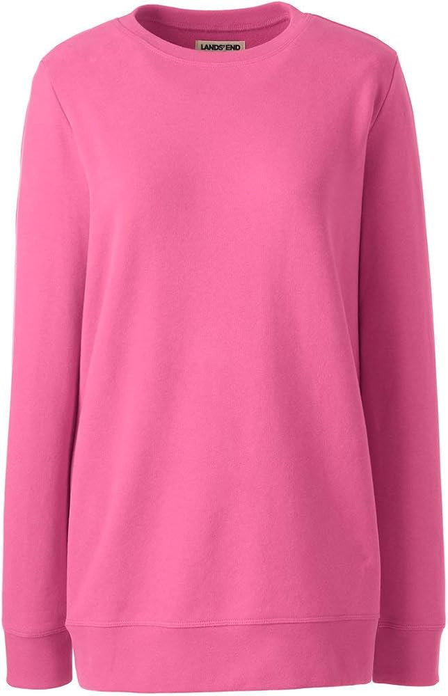 Lands' End Women's Serious Sweats Crewneck Long Sleeve Sweatshirt Tunic | Amazon (US)