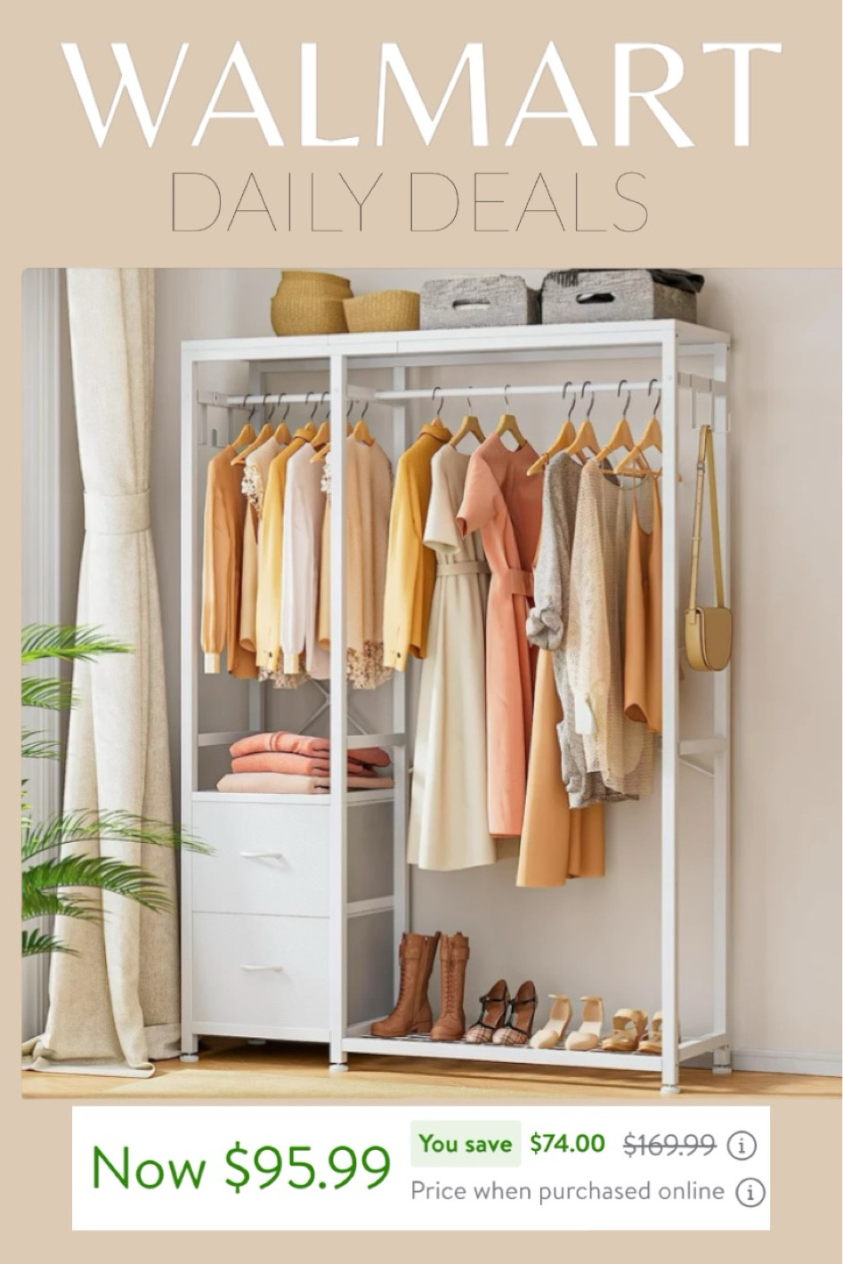 Walmart, walmart finds, Walmart deals, daily deals, daily finds, closet storage, spring sale, closet organizer, clothes rack

#LTKsalealert #LTKhome #LTKSpringSale