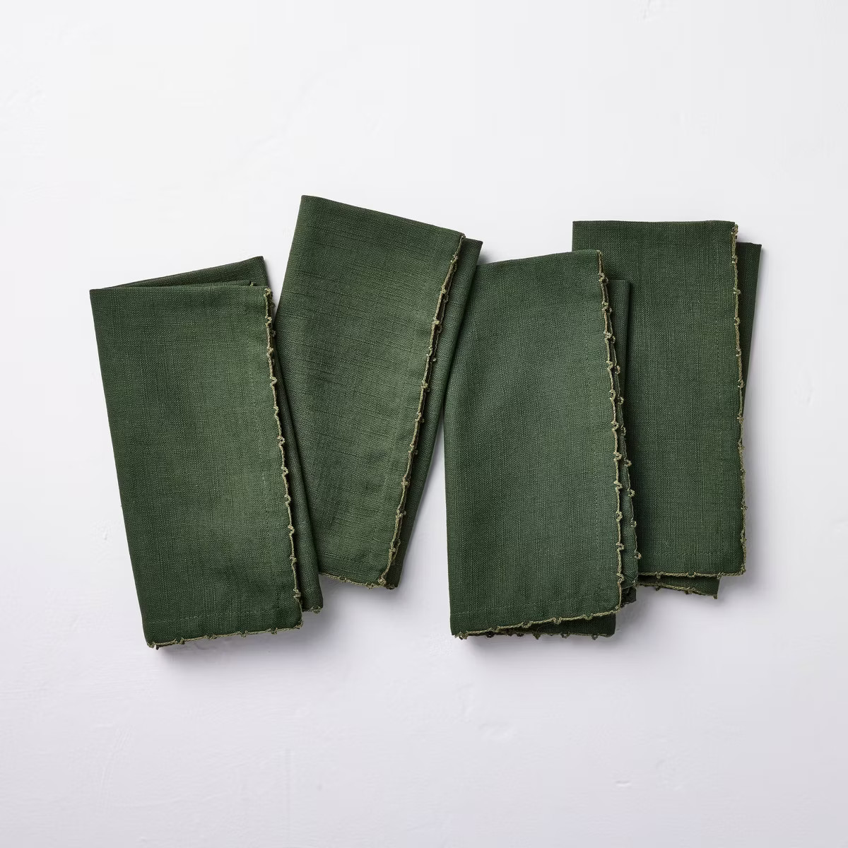 4pk Embroidered Trim Cloth Napkins - Hearth & Hand™ with Magnolia | Target