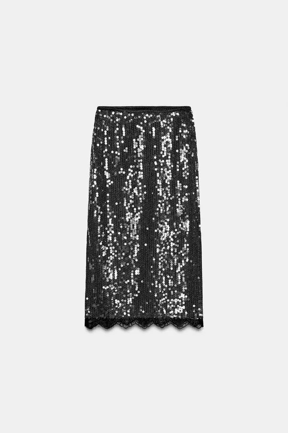 SEQUIN LACE SKIRT ZW COLLECTION | Zara Canada