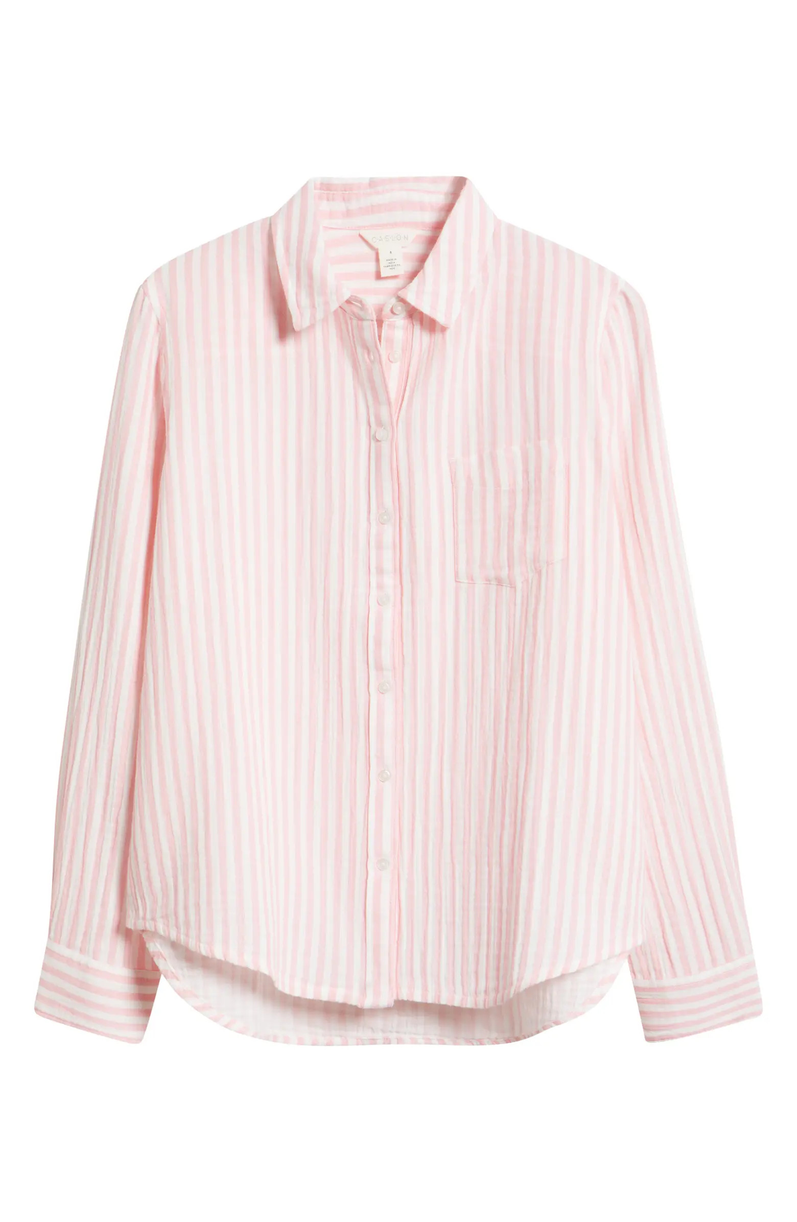 Casual Gauze Button-Up Shirt | Nordstrom