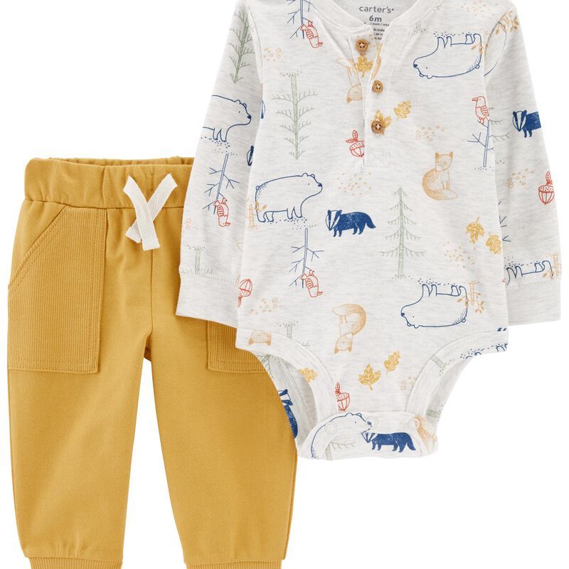 Baby 2-Piece Woodland Creatures Bodysuit Pant Set | Carter's