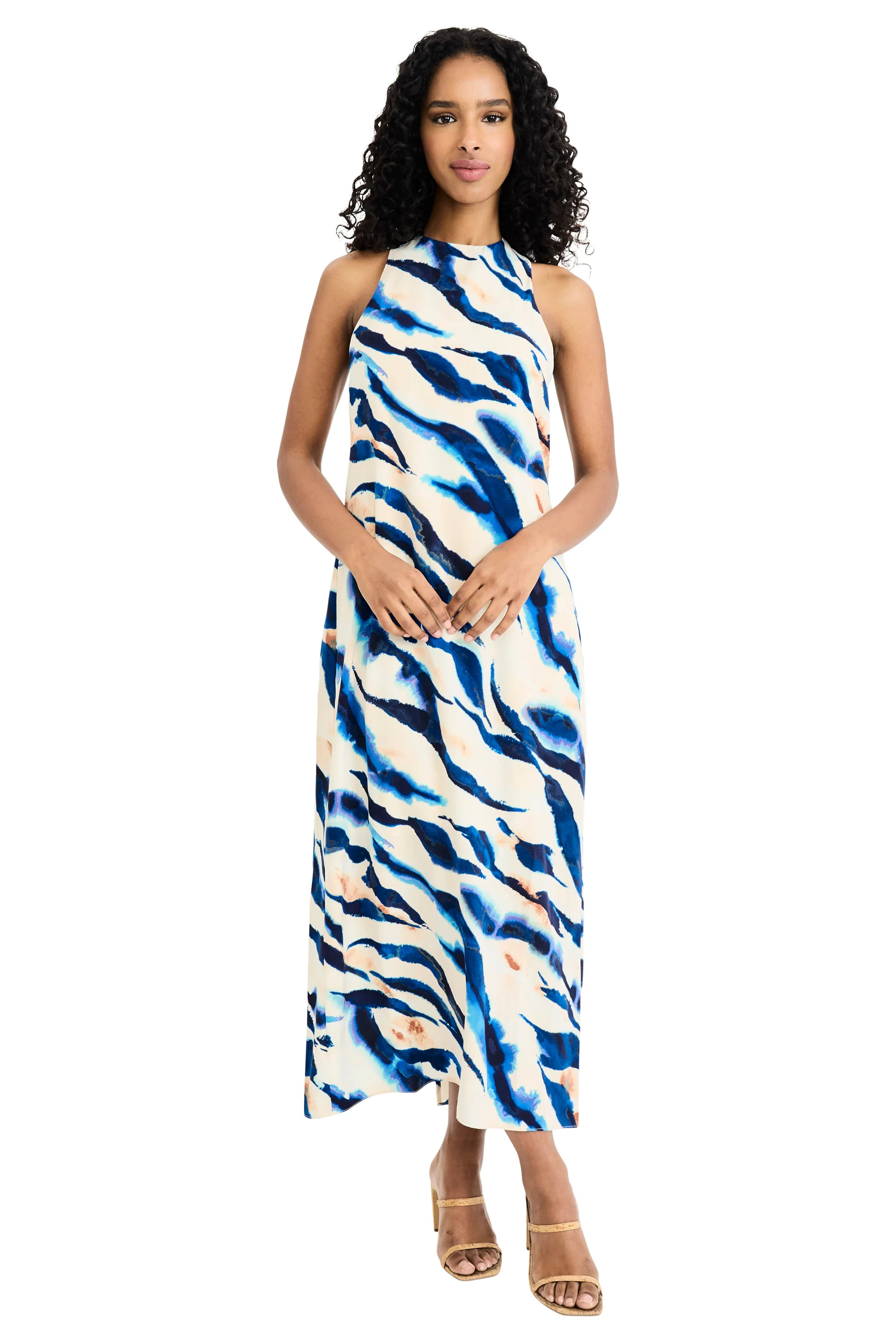 Quincy in Inked Zebra A-Line Sleeveless Maxi Dress | Donna Morgan | Maggy London