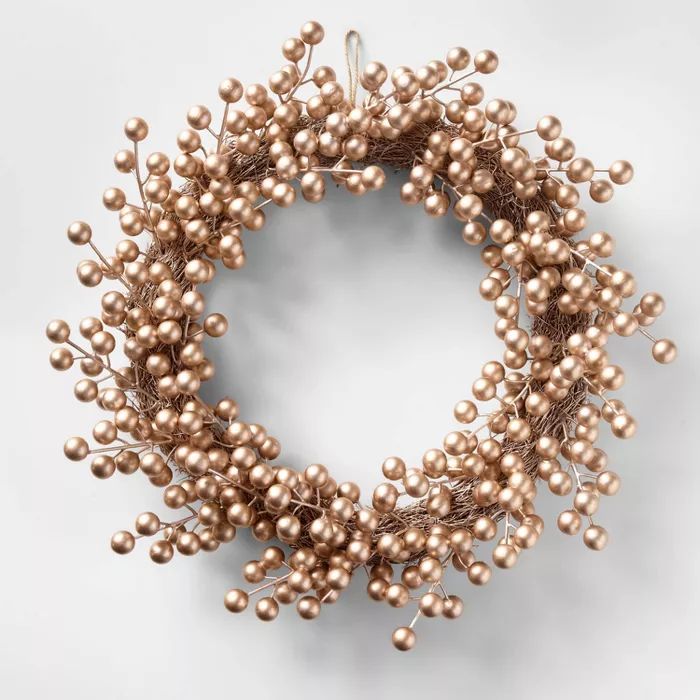 22in Unlit Gold Berry Glitter Artificial Wreath - Wondershop™ | Target