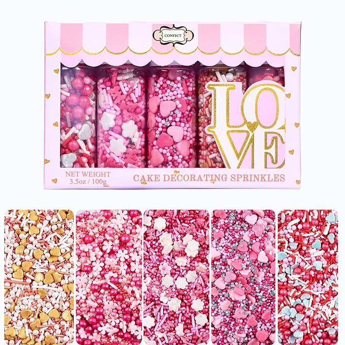 Confect Pretty in Pink, Gold & White Pearls Sprinkles | Sprinkles for Baking & Cake Decorative | ... | Amazon (US)