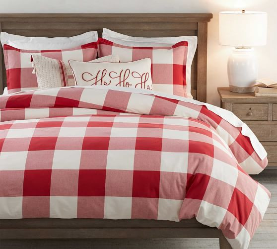 Buffalo Check Cotton Duvet Cover & Shams - Cherry/Ivory | Pottery Barn (US)