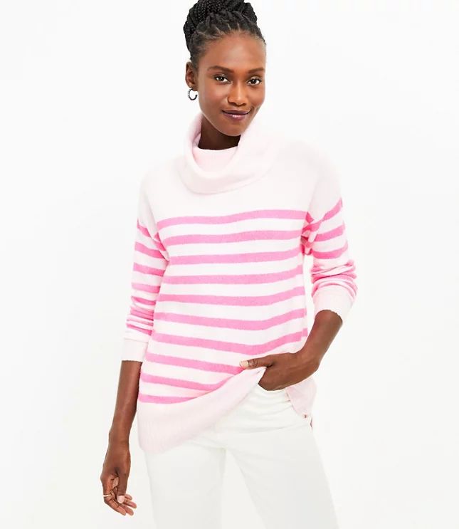 Stripe Cowl Neck Tunic Sweater | LOFT