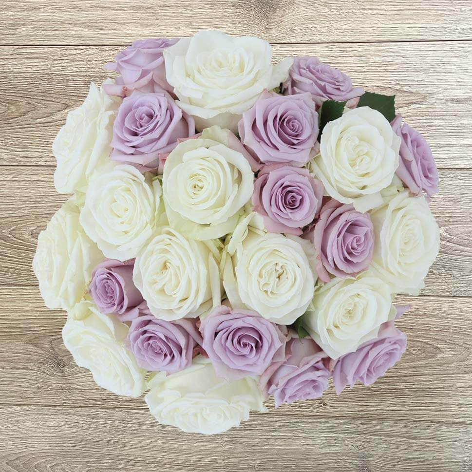 Moondust Rose Bouquet | White & Purple Roses | Rosaholics | Rosaholics (US)