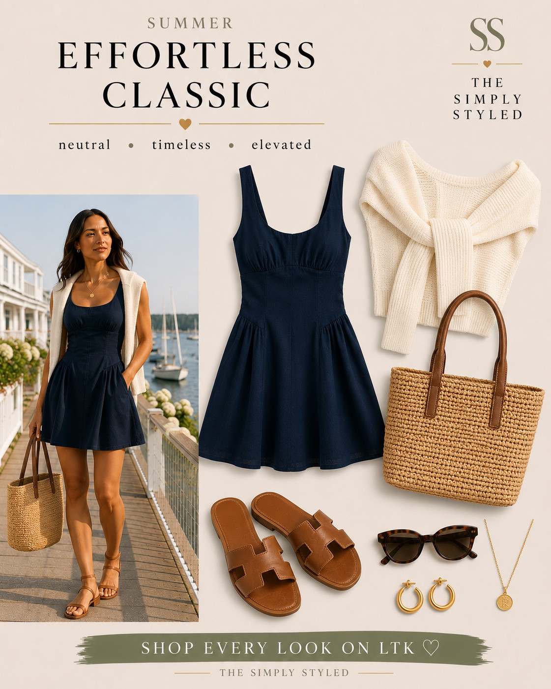 💙 One Dress, Four Ways

The hero piece: a navy linen-blend mini dress that can take you from brunch to vacation, date night, and country concerts with just a few accessory swaps.

Key pieces featured:
• Navy linen-blend mini dress
• Light blue cardigan
• Straw tote bag
• Navy striped canvas tote
• Cognac western crossbody bag
• Chocolate brown hobo bag
• Taupe western boots
• Woven slingback flats
• Cognac slide sandals
• Gold hoop earrings
• Layered gold necklaces
• Classic sunglasses

✨ Why I love it: every accessory works with multiple outfits, making it easy to create a versatile summer capsule without buying a completely new look for every occasion.

Which styling is your favorite: 1, 2, 3, or 4? 🤍

#LTKStyle #SummerStyle #CapsuleWardrobe #AffordableFashion #OutfitInspiration

#LTKootd