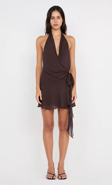 CELYSE MINI DRESS - DARK CHOCOLATE | Bec & Bridge (Global)
