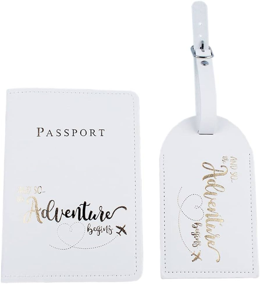 Belsmi Passport and Luggage Tags Set Travel Suitcase Tag (Style 1 - White) | Amazon (US)